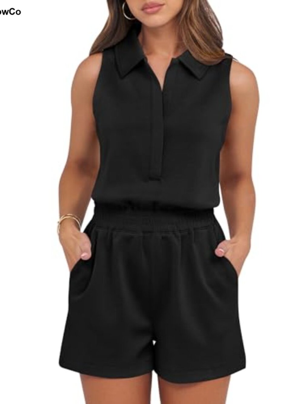 Sleeveless V-Neck Romper for Women Casual Summer Jumpsuit